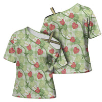 Anthurium Pikake Ti Leaf Palaka Cross Shoulder Shirt Green Version