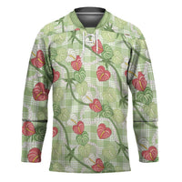 Anthurium Pikake Ti Leaf Palaka Hockey Jersey Green Version