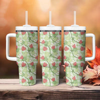 Anthurium Pikake Ti Leaf Palaka Tumbler With Handle Green Version