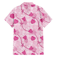 Anthurium Pikake Ti Leaf Palaka Family Matching Long Sleeve Bodycon Dress and Hawaiian Shirt Pink Version LT01 - Polynesian Pride