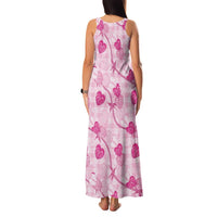 Anthurium Pikake Ti Leaf Palaka Family Matching Tank Maxi Dress and Hawaiian Shirt Pink Version LT01 - Polynesian Pride