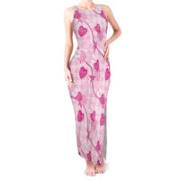 Anthurium Pikake Ti Leaf Palaka Tank Maxi Dress Pink Version