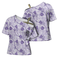 Anthurium Pikake Ti Leaf Palaka Cross Shoulder Shirt Purple Version