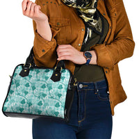 Anthurium Pikake Ti Leaf Palaka Shoulder Handbag Turquoise Version