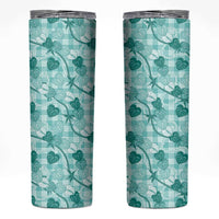 Anthurium Pikake Ti Leaf Palaka Skinny Tumbler Turquoise Version