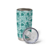 Anthurium Pikake Ti Leaf Palaka Tumbler Cup Turquoise Version