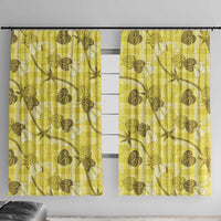 Anthurium Pikake Ti Leaf Palaka Window Curtain Yellow Version