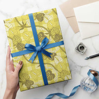 Anthurium Pikake Ti Leaf Palaka Wrapping Paper Yellow Version