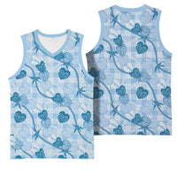 Anthurium Pikake Ti Leaf Palaka Basketball Jersey Blue Version