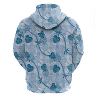 Anthurium Pikake Ti Leaf Palaka Hoodie Blue Version