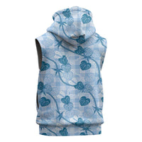 Anthurium Pikake Ti Leaf Palaka Sleeveless Zip Hoodie Blue Version