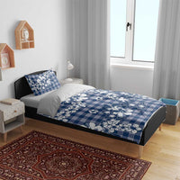 Hibiscus Pakala Cobalt Blue Royal Bedding Set Tropical Floral Stylized - Polynesian Pride