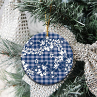 Hibiscus Pakala Cobalt Blue Royal Ceramic Ornament Tropical Floral Stylized - Polynesian Pride