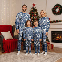 Hibiscus Pakala Cobalt Blue Royal Christmas Pajama Set Tropical Floral Stylized - Polynesian Pride