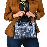 Hibiscus Pakala Cobalt Blue Royal Shoulder Handbag Tropical Floral Stylized - Polynesian Pride