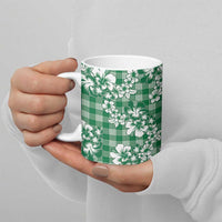 Hibiscus Pakala Emerald Green Ceramic Mug Tropical Floral Stylized - Polynesian Pride