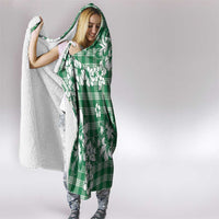 Hibiscus Pakala Emerald Green Hooded Blanket Tropical Floral Stylized - Polynesian Pride
