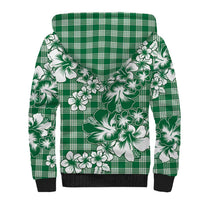 Hibiscus Pakala Emerald Green Sherpa Hoodie Tropical Floral Stylized - Polynesian Pride