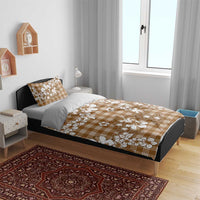Hibiscus Pakala Bronze Brown Bedding Set Tropical Floral Stylized - Polynesian Pride