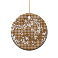 Hibiscus Pakala Bronze Brown Ceramic Ornament Tropical Floral Stylized - Polynesian Pride