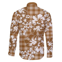 Hibiscus Pakala Bronze Brown Family Matching Puletasi and Hawaiian Shirt Tropical Floral Stylized LT01 - Polynesian Pride