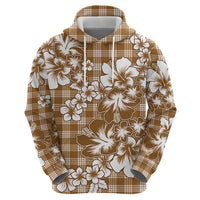 Hibiscus Pakala Bronze Brown Hoodie Tropical Floral Stylized - Polynesian Pride