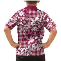 Hibiscus Pakala Royal Magenta Family Matching Mermaid Dress and Hawaiian Shirt Tropical Floral Stylized LT01 - Polynesian Pride