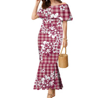 Hibiscus Pakala Royal Magenta Family Matching Mermaid Dress and Hawaiian Shirt Tropical Floral Stylized LT01 Mom's Dress Magenta - Polynesian Pride