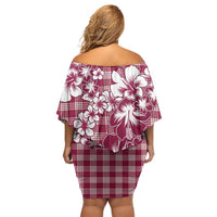 Hibiscus Pakala Royal Magenta Family Matching Off Shoulder Short Dress and Hawaiian Shirt Tropical Floral Stylized LT01 - Polynesian Pride