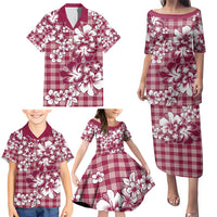 Hibiscus Pakala Royal Magenta Family Matching Puletasi and Hawaiian Shirt Tropical Floral Stylized LT01 - Polynesian Pride