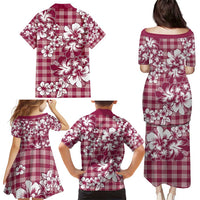 Hibiscus Pakala Royal Magenta Family Matching Puletasi and Hawaiian Shirt Tropical Floral Stylized LT01 - Polynesian Pride