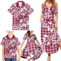 Hibiscus Pakala Royal Magenta Family Matching Summer Maxi Dress and Hawaiian Shirt Tropical Floral Stylized LT01 - Polynesian Pride