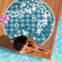 Hibiscus Pakala Ocean Depths Blue Beach Blanket Tropical Floral Stylized - Polynesian Pride