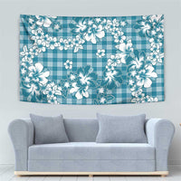 Hibiscus Pakala Ocean Depths Blue Tapestry Tropical Floral Stylized - Polynesian Pride