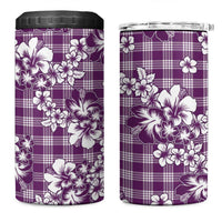 Hibiscus Pakala Sweetie Purple 4 in 1 Can Cooler Tumbler Tropical Floral Stylized LT01 One Size: 16 oz Purple - Polynesian Pride