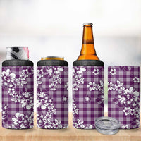 Hibiscus Pakala Sweetie Purple 4 in 1 Can Cooler Tumbler Tropical Floral Stylized LT01 - Polynesian Pride