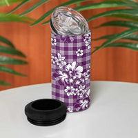 Hibiscus Pakala Sweetie Purple 4 in 1 Can Cooler Tumbler Tropical Floral Stylized LT01 - Polynesian Pride