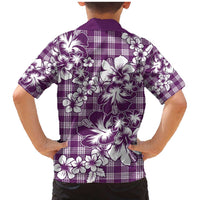 Hibiscus Pakala Sweetie Purple Family Matching Mermaid Dress and Hawaiian Shirt Tropical Floral Stylized LT01 - Polynesian Pride