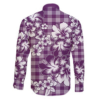 Hibiscus Pakala Sweetie Purple Family Matching Summer Maxi Dress and Hawaiian Shirt Tropical Floral Stylized LT01 - Polynesian Pride