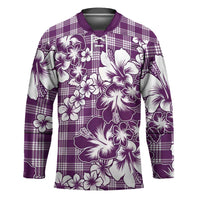 Hibiscus Pakala Sweetie Purple Hockey Jersey Tropical Floral Stylized - Polynesian Pride