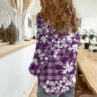Hibiscus Pakala Sweetie Purple Women Casual Shirt Tropical Floral Stylized LT01 - Polynesian Pride