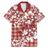 Hibiscus Pakala Fantasy Red Family Matching Mermaid Dress and Hawaiian Shirt Tropical Floral Stylized LT01 Dad's Shirt - Short Sleeve Red - Polynesian Pride