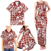 Hibiscus Pakala Fantasy Red Family Matching Tank Maxi Dress and Hawaiian Shirt Tropical Floral Stylized LT01 - Polynesian Pride