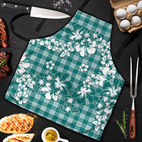 Hibiscus Pakala Aqua Teal Apron Tropical Floral Stylized - Polynesian Pride