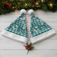 Hibiscus Pakala Aqua Teal Christmas Santa Hat Tropical Floral Stylized - Polynesian Pride