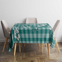 Hibiscus Pakala Aqua Teal Tablecloth Tropical Floral Stylized - Polynesian Pride