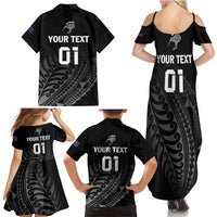 Custom New Zealand Cricket Family Matching Summer Maxi Dress and Hawaiian Shirt Maori Kiwi Black Fern LT01 - Polynesian Pride