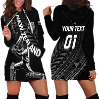 Custom New Zealand Cricket Hoodie Dress Maori Kiwi Black Fern LT01 - Polynesian Pride
