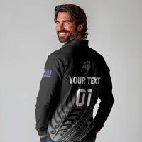 Custom New Zealand Cricket Long Sleeve Polo Shirt Maori Kiwi Black Fern LT01 - Polynesian Pride