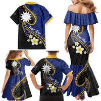 Personalised Nauru Family Matching Mermaid Dress and Hawaiian Shirt Naoero Proud Plumeria LT01 - Polynesian Pride